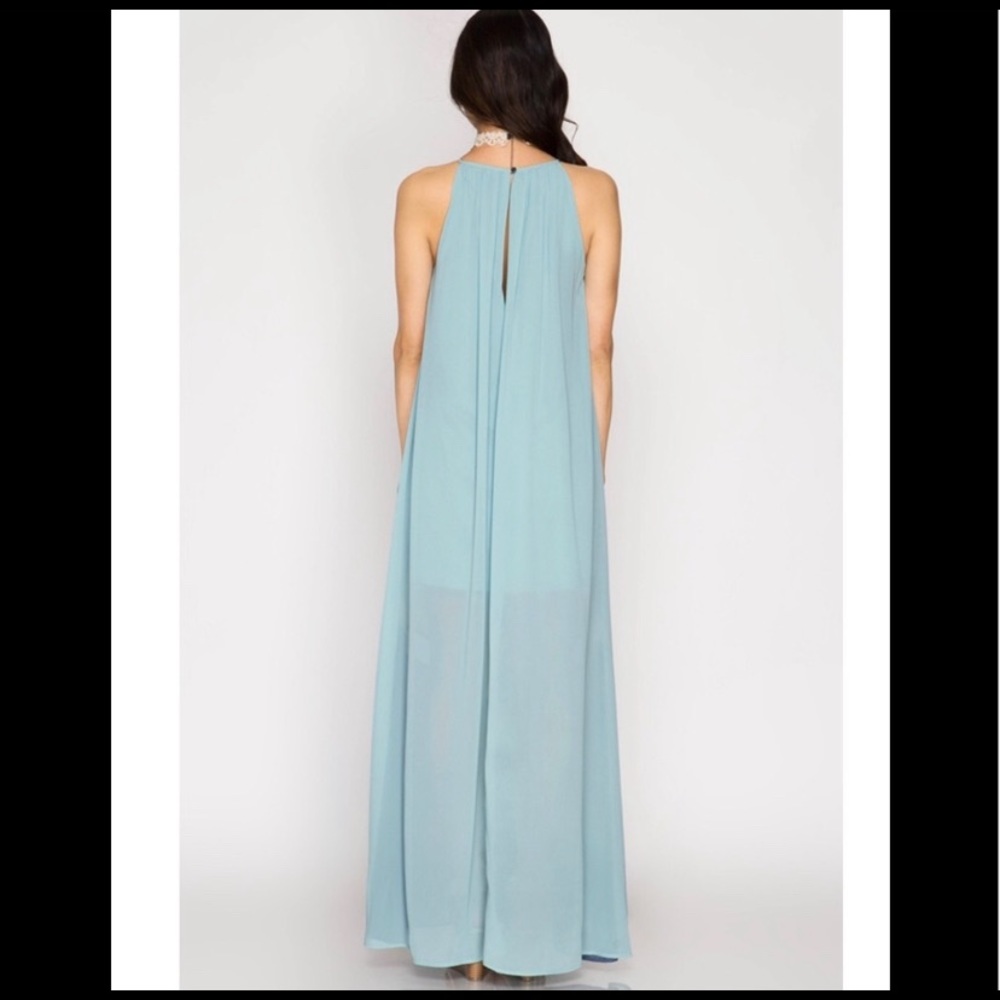 Blue Color Block Maxi - image 2